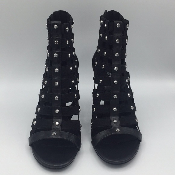 MK Michael Kors Black Shoes Sherry Studded Heels - Picture 4 of 7